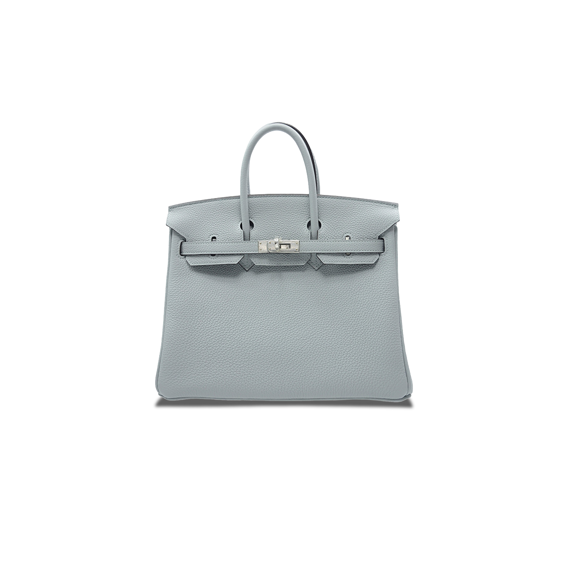 H**mes master birkin 30 togo leather pearl grey silver buckle bag h028369ck08 (30*23*15cm)